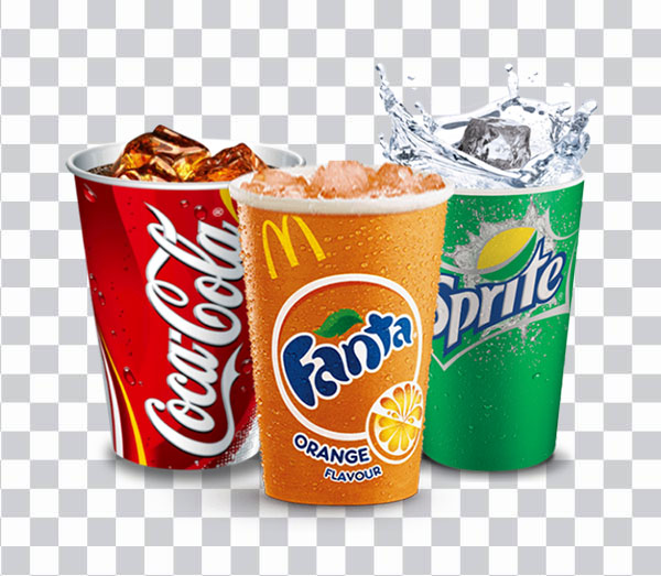 3 Coca-Cola, Fanta, and Sprite disposable cups,<br></noscript> Fizzy Drinks Coca-Cola Sprite Fanta Shawarma, <br>fanta, food, chicken Meat, Burger png free