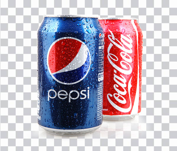 2 Red and blue Coca-Cola and Pepsi cans, Coca-Cola <br></noscript>Fizzy Drinks Fanta Diet Coke, cold drink, cola, <br>cola Wars, burger, pizza png free