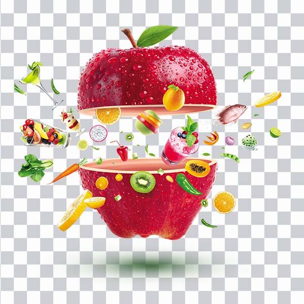 Cut Apple, Assorted Fruits, Fruit illustration, Kiwi, <br></noscript>Orange, Glass, Lemon, Lemon juice, png free