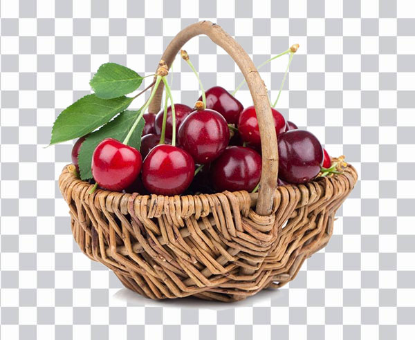 Cesto di ciliegie, Cherry Basket, Red Cherries, food, <br></noscript> natural food, cherry juice, milkshake, png free