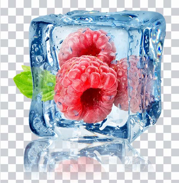 Ice Cube and Raspberries, berry, red respberries, <br></noscript>fruit, lampone,  tè alle foglie di lampone rosso png