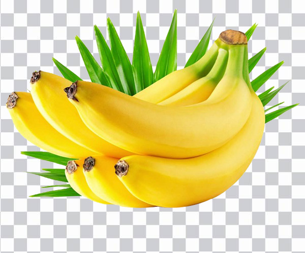 Mazzo di banane, Bunch of Banana, mezza dozzina <br></noscript>di banane, half dozen banana, banana with leaves png free