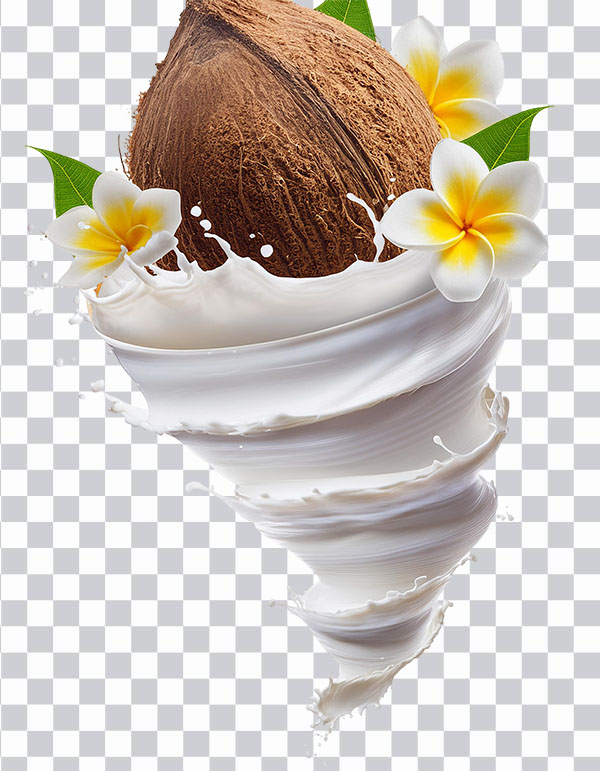 Coconut with Flowers, Milk Splash, coco milk, <br></noscript> Summer Wallpaper, coco powder milk twister png free